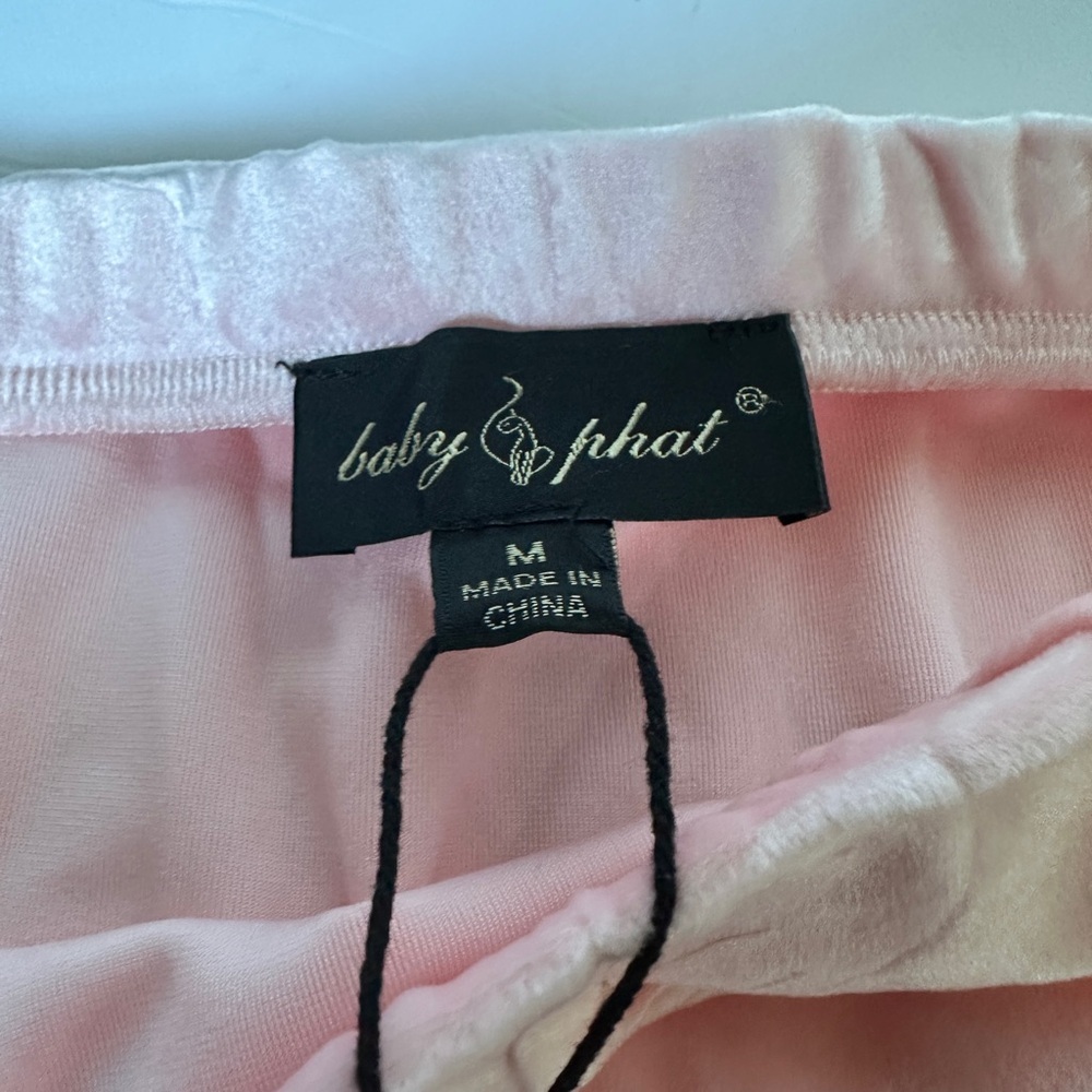 Baby Phat Pink Velvet Skirt Y2K Mini Skirt Butterfly Pattern New with Tags - Picture 5 of 7